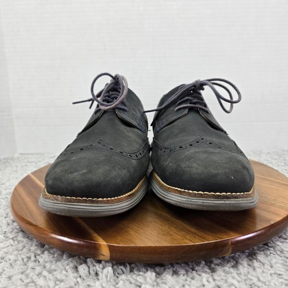 Cole Haan OriginalGrand Modern Blue Leather Wingtip Casual Oxford Mens 12 W Wide - Picture 4 of 14